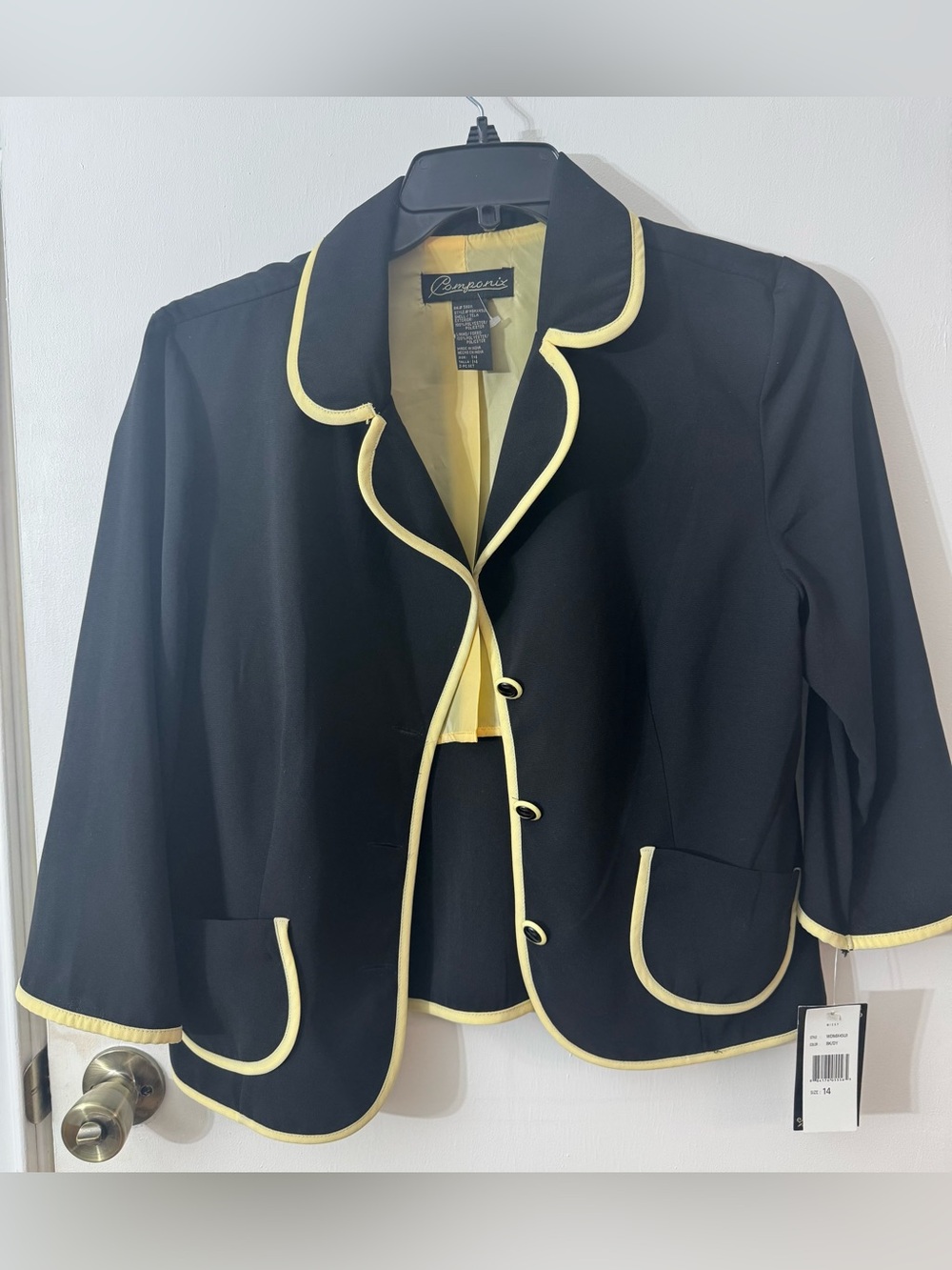 Black Blazer with Yellow Piping
